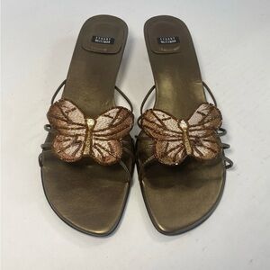 Stuart Weitzman Women's Papillon Brass Morodore Beaded Sandal Size 10M IOB Rare